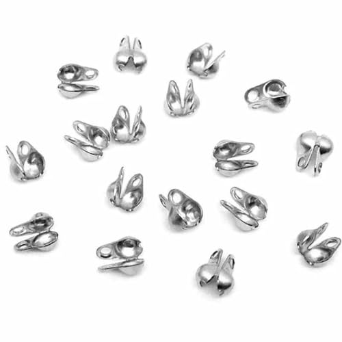 50 Stück passende Edelstahl-Kugelketten-Kalotten-Quetschperlen, Verbindungsstücke, Endverschluss, DIY-Armband-Halskettenherstellung, Stahlfarbe, 50 Stück, Innendurchmesser 3,2 mm 50 Stück passende Edelstahl-Kugelketten-Kalotten-Quetschperlen, Verbindungsstücke, Endverschluss, DIY-Armband-Halskettenherstellung, Stahlfarbe, 50 Stück, Innendurchmesser 3,2 mm von YFSHC