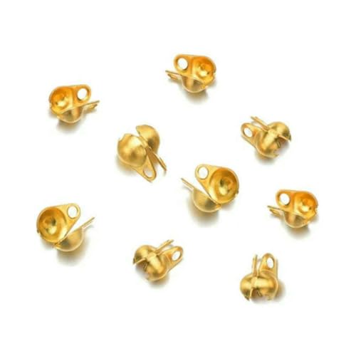 50 Stück passende Edelstahl-Kugelketten-Kalotten-Quetschperlen, Verbindungsstücke, Endverschluss, DIY-Armband-Halskettenherstellung, goldfarben, 50 Stück, Innendurchmesser 2,0 mm 50 Stück passende Edelstahl-Kugelketten-Kalotten-Quetschperlen, Verbindungsstücke, Endverschluss, DIY-Armband-Halskettenherstellung, goldfarben, 50 Stück, Innendurchmesser 2,0 mm von YFSHC