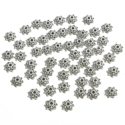 50 Stück tibetische Antiksilberfarbe Blattgold Blumenperlen Endkappen für Schmuckherstellung Handarbeiten Spacer Perlenkappen DIY Zubehör-8mm 50 Stück_c 50 Stück tibetische Antiksilberfarbe Blattgold Blumenperlen Endkappen für Schmuckherstellung Handarbeiten Spacer Perlenkappen DIY Zubehör-8mm 50 Stück_c von YFSHC