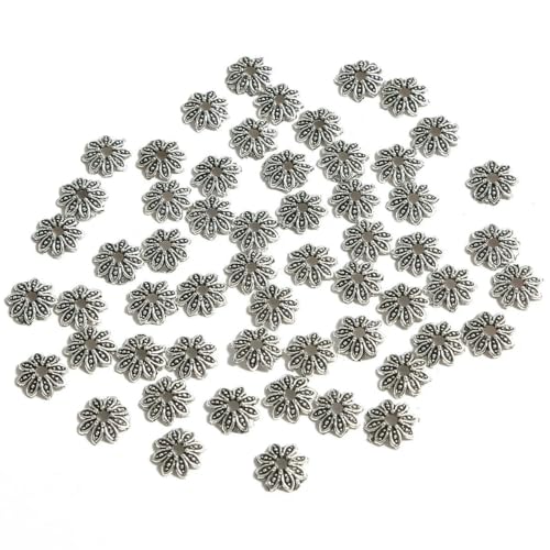 50 Stück tibetische Antiksilberfarbe Blattgold Blumenperlen Endkappen für Schmuckherstellung Handarbeiten Spacer Perlenkappen DIY Zubehör-9mm 50 Stück_a 50 Stück tibetische Antiksilberfarbe Blattgold Blumenperlen Endkappen für Schmuckherstellung Handarbeiten Spacer Perlenkappen DIY Zubehör-9mm 50 Stück_a von YFSHC