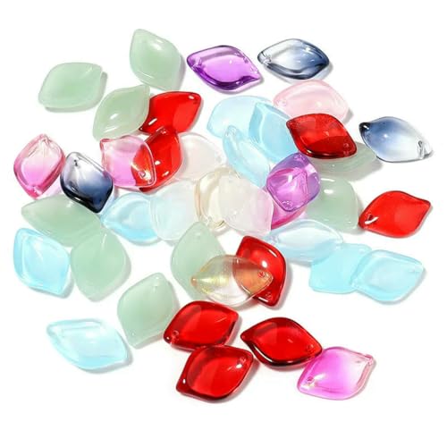 50 teile/los Epiphyllum Blütenblatt Lampwork Perlen Bunte Lose Glasperlen Für Schmuck Machen DIY Armband Halskette Handwerk Zubehör-mix von YFSHC