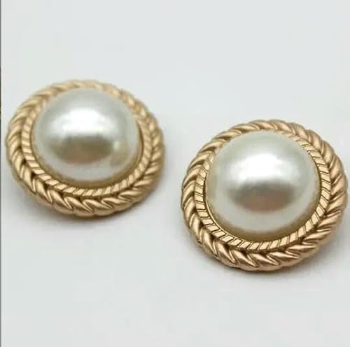 6 Stück/Los, Größe: 15–25 mm, goldene/kupferfarbene Perlmuttknöpfe mit Doppelschlaufe, Metall-Ösenknopf zum Nähen von Kleidungsstücken (SS-992), Goldfarbe, 25 mm von YFSHC