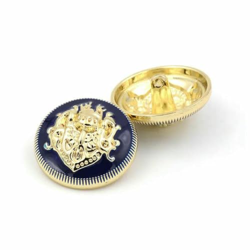 6 Stück/Set 10–28 mm hochwertige Metallknöpfe im britischen Stil für Kleidung, Mantel, Marke, Mode, Nähzubehör, Bekleidungszubehör, Goldblau, 23,0 mm 6 Stück/Set 10–28 mm hochwertige Metallknöpfe im britischen Stil für Kleidung, Mantel, Marke, Mode, Nähzubehör, Bekleidungszubehör, Goldblau, 23,0 mm von YFSHC