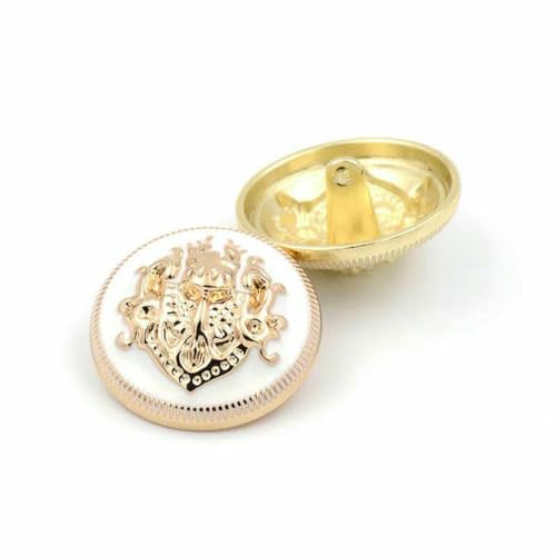 6 Stück/Set 10–28 mm hochwertige Metallknöpfe im britischen Stil für Kleidung, Mantel, Marke, Mode, Nähzubehör, Bekleidungszubehör, Goldweiß, 20 mm 6 Stück/Set 10–28 mm hochwertige Metallknöpfe im britischen Stil für Kleidung, Mantel, Marke, Mode, Nähzubehör, Bekleidungszubehör, Goldweiß, 20 mm von YFSHC