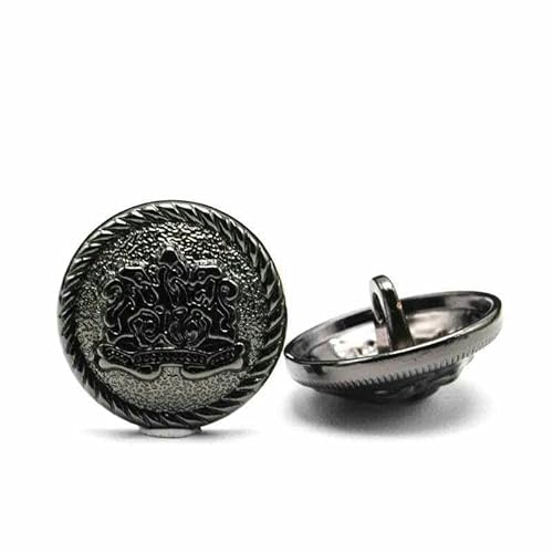 6 Stück 10–28 mm goldene Metallknöpfe, Kleidungsstück, Mantel, Nähzubehör, Knöpfe zum Basteln von Kleidung, schwarzer Punkt, Ölknopf, Punkt, Ölknopf, 2–18 mm von YFSHC