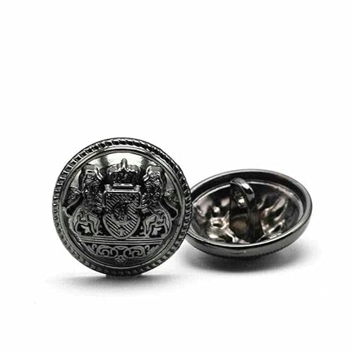 6 Stück 10–28 mm goldene Metallknöpfe, Kleidungsstück, Mantel, Nähzubehör, Knöpfe zum Basteln von Kleidung, schwarzer Punkt, Ölknopf, Punkt, Ölknopf, 6–23,0 mm von YFSHC