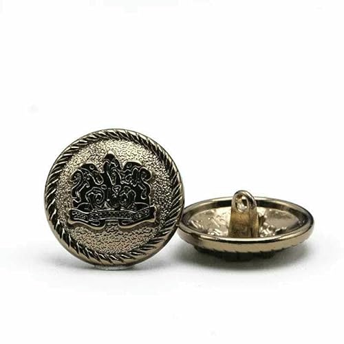 6 Stück 10–28 mm goldene Metallknöpfe, Kleidungsstück, Mantel, Nähzubehör, Knöpfe zum Basteln von Kleidung, schwarzer Punktölknopf, Punktölknopf, 1–23,0 mm von YFSHC