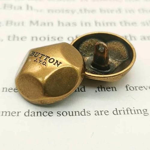 6 Stück 16 mm 23,0 mm Vintage Gold Metallknöpfe für Kleidung Hemden Mäntel DIY Nähzubehör Damenbekleidung Pullover Nähknöpfe-Gold-23,0 mm 6 Stück von YFSHC