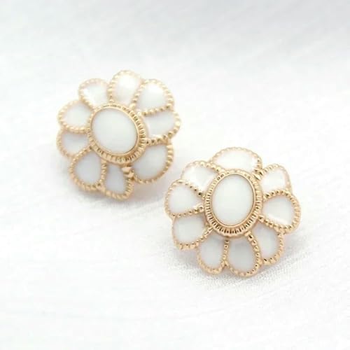 6 Stück 17/21/24,0 mm Vintage-Blumen-Gold-Metallknöpfe für Kleidung, Mantel, Kleid, dekorative Knöpfe, Nähzubehör-Weiß-24,0 mm 6 Stück 6 Stück 17/21/24,0 mm Vintage-Blumen-Gold-Metallknöpfe für Kleidung, Mantel, Kleid, dekorative Knöpfe, Nähzubehör-Weiß-24,0 mm 6 Stück von YFSHC