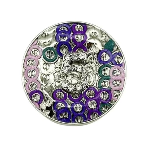 6 Stück 23,0 mm Luxus-Metallperlen-Nähknöpfe mit fünf Buchstaben und Blumenmuster für Kleidung, Mantel, Rock, Kleidungszubehör, Golden-T-23,0 mm von YFSHC