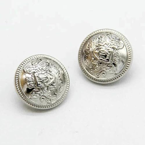 6 Stück Löwe Goldon Metallmantelknöpfe für Kleidung Kleidungsstück Pullover Hosen Mantel Dekorationen Nähzubehör-90001 Weiß-18mm 6 Stück 6 Stück Löwe Goldon Metallmantelknöpfe für Kleidung Kleidungsstück Pullover Hosen Mantel Dekorationen Nähzubehör-90001 Weiß-18mm 6 Stück von YFSHC