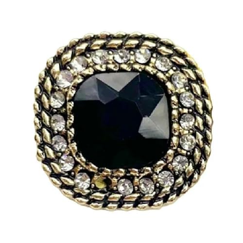 6 Stück - Luxuriöses Luxusdesign, Metallperlen-Blumen-Nähknöpfe für Kleidung, Mantel, Rock, Kleidungszubehör, Golden, Nr. 12–23,0 mm von YFSHC