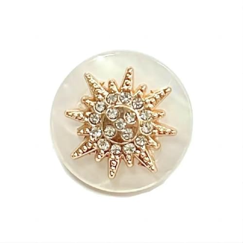 6 Stück - Luxuriöses Luxusdesign, Metallperlen-Blumen-Nähknöpfe für Kleidung, Mantel, Rock, Kleidungszubehör, Golden, Nr. 19–23,0 mm 6 Stück - Luxuriöses Luxusdesign, Metallperlen-Blumen-Nähknöpfe für Kleidung, Mantel, Rock, Kleidungszubehör, Golden, Nr. 19–23,0 mm von YFSHC