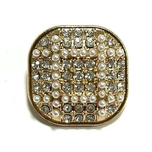 6 Stück - Luxuriöses Luxusdesign, Metallperlen-Blumen-Nähknöpfe für Kleidung, Mantel, Rock, Kleidungszubehör, Golden-Nr. 6–18 mm von YFSHC