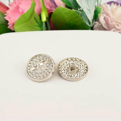6 Stück Metallknöpfe mit Strassdekor, goldfarben, Biene, rosa, blau, für Kleidung, Mantel, Strickjacke, Pullover, 18–25 mm, KD907, wie abgebildet, Silber, 23,0 mm, 6 Stück 6 Stück Metallknöpfe mit Strassdekor, goldfarben, Biene, rosa, blau, für Kleidung, Mantel, Strickjacke, Pullover, 18–25 mm, KD907, wie abgebildet, Silber, 23,0 mm, 6 Stück von YFSHC