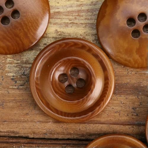 6 Stück Vintage Corozo-Knöpfe für Kleidung, Herrenanzug, Jacke, Weiß, Marineblau, Schwarz, Rötlich-Braun, Nähzubehör, Knöpfe, Antik-Zink, 15 mm (6 Stück) von YFSHC
