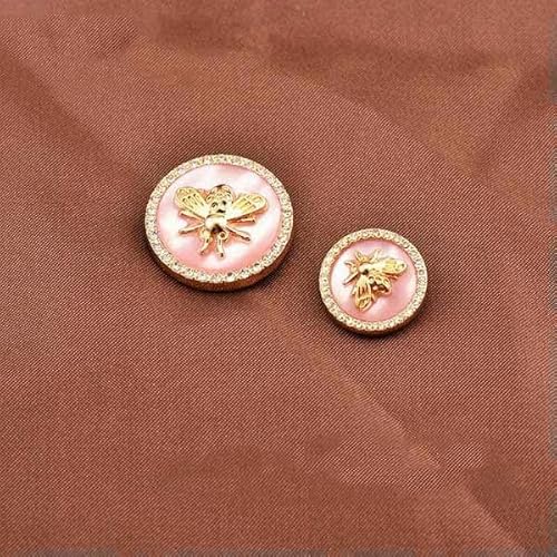 6 Stück antike Strass-Dekor-Metallknöpfe, goldfarben, Biene, rosa, blau, Perlen für Kleidung, Mantel, Strickjacke, Pullover, Nähen, Handarbeiten, wie abgebildet, rosa, 23,0 mm, 6 Stück 6 Stück antike Strass-Dekor-Metallknöpfe, goldfarben, Biene, rosa, blau, Perlen für Kleidung, Mantel, Strickjacke, Pullover, Nähen, Handarbeiten, wie abgebildet, rosa, 23,0 mm, 6 Stück von YFSHC