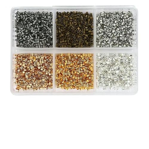600 Stück/Box, 6 Stile, Messingrohr-Quetschperlen, Spitzen, Knotenabdeckungen, Drahtschutz, Endperle für DIY-Schmuckherstellung, Zubehör-3 600 Stück/Box, 6 Stile, Messingrohr-Quetschperlen, Spitzen, Knotenabdeckungen, Drahtschutz, Endperle für DIY-Schmuckherstellung, Zubehör-3 von YFSHC