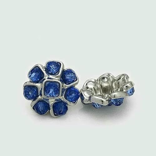 8 Stück/Los 18–23,0 mm Hochwertige metallfarbene, blumenförmige Knöpfe mit Diamant-Intarsien, grober Tweed-Anzugmantel-Dekorationsknöpfe, N216-blau-20 mm 8 Stück/Los 18–23,0 mm Hochwertige metallfarbene, blumenförmige Knöpfe mit Diamant-Intarsien, grober Tweed-Anzugmantel-Dekorationsknöpfe, N216-blau-20 mm von YFSHC