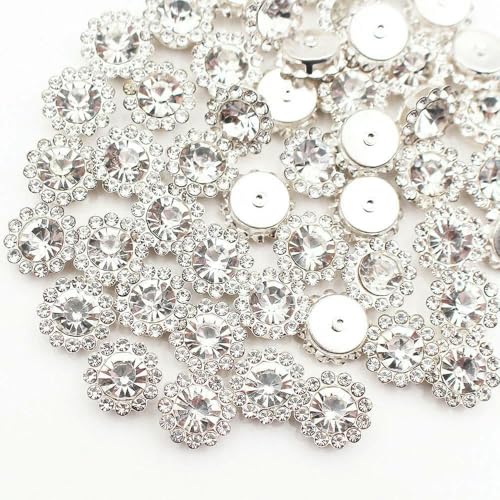 8 mm – 12 mm Sonnenblumen-Nähkrallen-Strasssteine, Kristalle, Glasperlen, Knöpfe, Steine, zum Aufnähen von Strasssteinen für Kleidung, Nähzubehör, Kristall, S, 8 von YFSHC