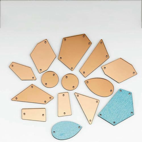 Acryl-Spiegel mit flacher Rückseite, zum Aufnähen, verschiedene Größen, mehrfarbige Steine für Kleidungsstücke, DIY-Dekoration, Hellpfirsich, 100 Stück von YFSHC