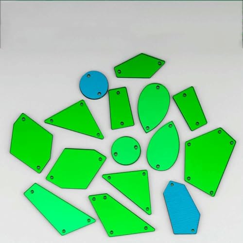 Acrylspiegel mit flacher Rückseite, verschiedene Größen, zum Aufnähen, mehrfarbige Steine für Kleidungsstücke, DIY-Dekoration, Grün, 100 Stück von YFSHC