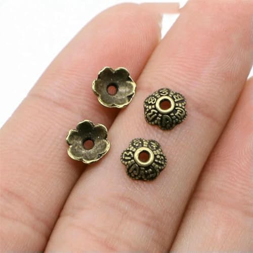 DIY Charms für Schmuckherstellungsset Anhänger für Armband Schmuckzubehör Perlenkappen-A01-50Stk-7x7mm von YFSHC