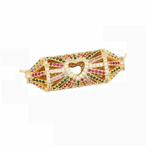 Delicacy Fashion Hohlperlen-Röhrchen, Metall-Messing-Basis, 18 Karat Gold, Schmuckherstellung, Perlenknotenzubehör, Zubehör, L47-L48B2945-Regenbogen von YFSHC