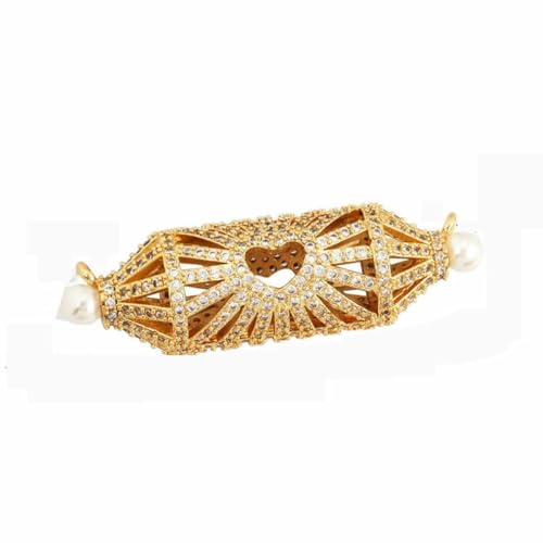 Delicacy Fashion Hohlperlen-Röhrchen, Metall-Messing-Basis, 18 Karat Gold, Schmuckherstellung, Perlenknotenzubehör, Zubehör, L47-L48B5012, transparent von YFSHC