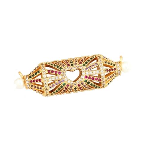 Delicacy Fashion Hohlperlen-Röhrchen, Metall-Messing-Basis, 18 Karat Gold, Schmuckherstellung, Perlenknotenzubehör, Zubehör, L47-L48B5012-Regenbogen von YFSHC