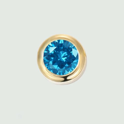 Edelstahl-Charm-Strass-Halskettenanhänger, modisch, 12 Farben, Geburtsstein, für Schmuckherstellung, Damen, DIY-Zubehör, Dezember, Aquamarin, Roségold von YFSHC