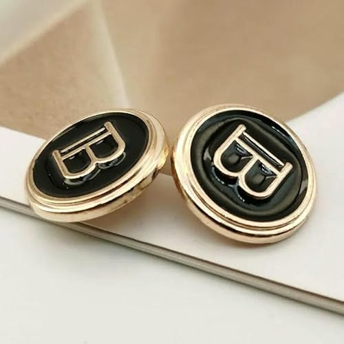 Englischer Buchstabe B, Metallknopf für Kleidung, Mäntel, Hemden, Accessoires, Designer-Nähknöpfe, 10 Stück, DIY-Bastelbedarf, Neu, 2–18 mm, 10 Stück Englischer Buchstabe B, Metallknopf für Kleidung, Mäntel, Hemden, Accessoires, Designer-Nähknöpfe, 10 Stück, DIY-Bastelbedarf, Neu, 2–18 mm, 10 Stück von YFSHC