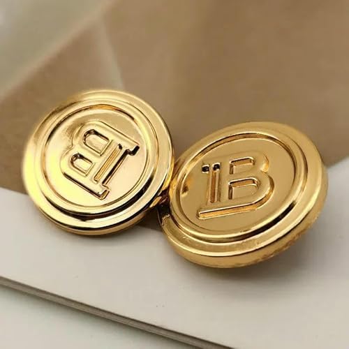 Englischer Buchstabe B, Metallknopf für Kleidung, Mäntel, Hemden, Accessoires, Designer-Nähknöpfe, 10 Stück, DIY-Bastelbedarf, Neu, Golden, 21 mm, 10 Stück Englischer Buchstabe B, Metallknopf für Kleidung, Mäntel, Hemden, Accessoires, Designer-Nähknöpfe, 10 Stück, DIY-Bastelbedarf, Neu, Golden, 21 mm, 10 Stück von YFSHC