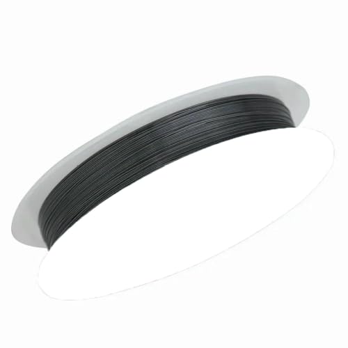Farbechter Kupferdraht für Armbänder, Halsketten, Schmuck, DIY-Zubehör, 0,2/0,25/0,3/0,5/0,6/0,7/1,0 mm, Basteldraht zum Perlenbinden, HK018-Gun Black-0,8 mm – 2,4,0 Meter von YFSHC