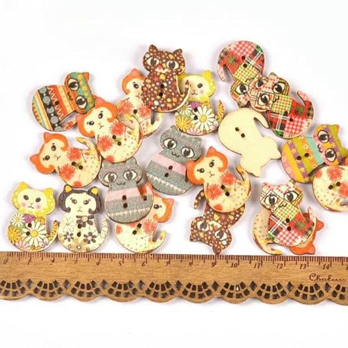 Gemischte Cartoon-Malerei Dekorative Holzknöpfe zum Nähen von Kleidung Scrapbooking Basteln Wohnkultur 15-35mm MT1892-MT1893-1 von YFSHC