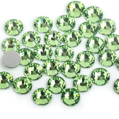 Glitzer-Kristall-Strasssteine, nicht Hotfix-Strasssteine, DIY-Glas-Strasssteine, flache Rückseite, Diamantnägel, Kristalle, Strass für Nagel-Charms, Kleider, Helles Peridot, SS8, 1440 Stück Glitzer-Kristall-Strasssteine, nicht Hotfix-Strasssteine, DIY-Glas-Strasssteine, flache Rückseite, Diamantnägel, Kristalle, Strass für Nagel-Charms, Kleider, Helles Peridot, SS8, 1440 Stück von YFSHC
