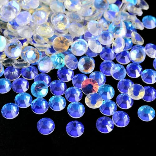 Glitzersteine SS3–SS50, flache Rückseite, klare Kristalle, nicht Hotfix-Strasssteine, Nagelkunst-Dekoration, Strasssteine, Y0100, Weiß a-SS40 8,7 mm – 144 Stück von YFSHC
