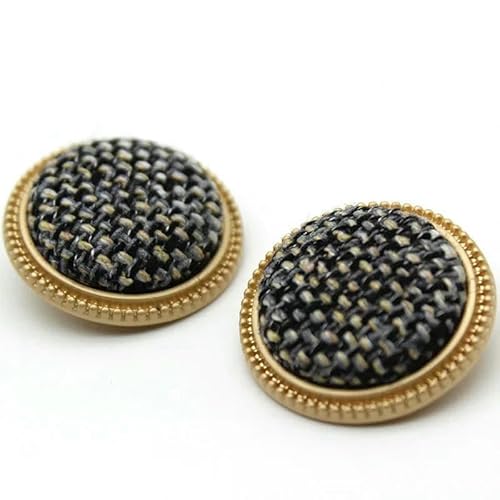 Goldene runde Stoffknöpfe aus Metall für Handarbeiten, Kleidung, Damen, Mantel, Anzug, Strickjacke, 6 Stück, Nähknopf KD874, Antik-Zink, 25 mm, 6 Stück Goldene runde Stoffknöpfe aus Metall für Handarbeiten, Kleidung, Damen, Mantel, Anzug, Strickjacke, 6 Stück, Nähknopf KD874, Antik-Zink, 25 mm, 6 Stück von YFSHC