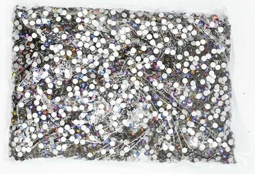 Großes Großpackungspaket SS3-SS30 Flatback Nicht-Hotfix-Kristall-Nagelkunst-Strassstein-Dekoration, Glitzer, Flatback-Kristall, AB-Vulkan-SS30, 2880 Stück Großes Großpackungspaket SS3-SS30 Flatback Nicht-Hotfix-Kristall-Nagelkunst-Strassstein-Dekoration, Glitzer, Flatback-Kristall, AB-Vulkan-SS30, 2880 Stück von YFSHC