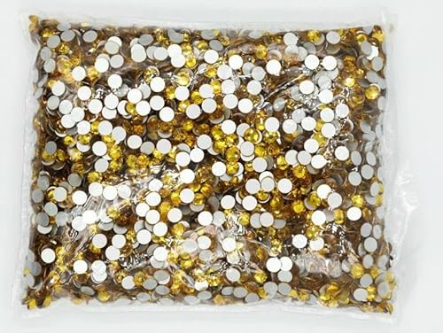 Großes Großpackungspaket SS3-SS30 Flatback Nicht Hotfix Kristall Nail Art Strass Dekoration Glitzer Flatback Kristall AB-Topaz-SS20 14400 Stück von YFSHC