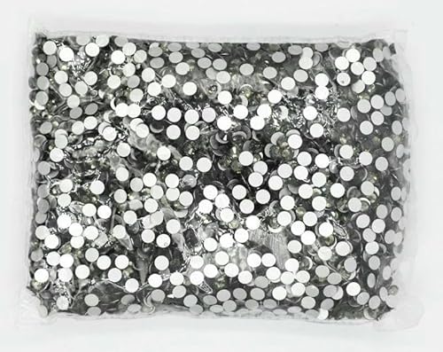 Großes Großpackungspaket SS3-SS30 Flatback Nicht-Hotfix-Kristall-Nail-Art-Strassstein-Dekoration, Glitzer, Flatback-Kristall AB-Black Diamond-SS3, 14400 Stück von YFSHC