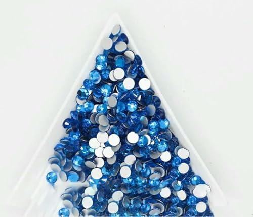 Großes Großpackungspaket SS3-SS30 Flatback Nicht-Hotfix-Kristall-Nail-Art-Strassstein-Dekoration, Glitzer, Flatback-Kristall AB-Capri Blue-SS20, 14400 Stück von YFSHC