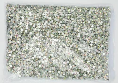 Großes Großpaket SS3-SS30 Flatback Nicht Hotfix Kristall Nail Art Strass Dekoration Glitzer Flatback Kristall AB-Kristall AB-SS8 14400 Stück von YFSHC