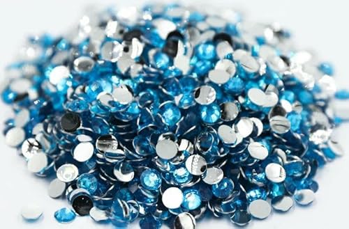 Großes Paket, 2–6 mm, Harz, flache Rückseite, Kristall, AB, silberne Unterseite, Harz, nicht Hotfix-Strasssteine, Nagelkunst, Kleidungsstück, Capriblau, 6 mm SS30, 2000 S Großes Paket, 2–6 mm, Harz, flache Rückseite, Kristall, AB, silberne Unterseite, Harz, nicht Hotfix-Strasssteine, Nagelkunst, Kleidungsstück, Capriblau, 6 mm SS30, 2000 S von YFSHC