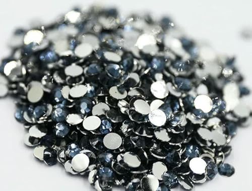 Großes Paket, 2–6 mm, Harz, flache Rückseite, Kristall, AB, silberne Unterseite, Harz, nicht Hotfix-Strasssteine, Nagelkunst, Kleidungsstück, Montana, 2 mm SS6, 10.000 St von YFSHC