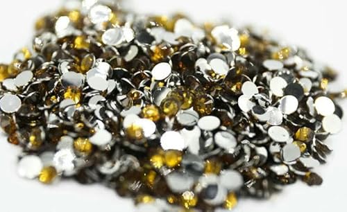 Großes Paket, 2–6 mm, Harz, flache Rückseite, Kristall, AB, silberne Unterseite, Harz, nicht Hotfix-Strasssteine, für Nagelkunst, Kleidungsstücke – Rauchtopas – 2 mm SS von YFSHC