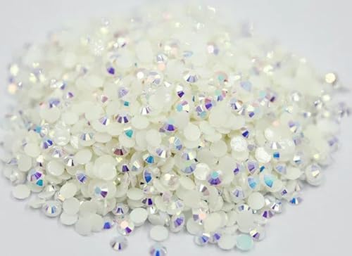 Großes Paket, 2–6 mm, Harz, flache Rückseite, Kristallsteine, AB, silberne Unterseite, Harz, nicht Hotfix-Strasssteine, für Nagelkunst, Kleidungsstücke, Jelly White AB, 2 Großes Paket, 2–6 mm, Harz, flache Rückseite, Kristallsteine, AB, silberne Unterseite, Harz, nicht Hotfix-Strasssteine, für Nagelkunst, Kleidungsstücke, Jelly White AB, 2 von YFSHC