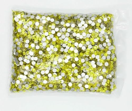 Großpackung SS3-SS30 Flatback Crystal AB Nicht-Hotfix-Strasssteine, klarer AB-Strass für Nailart-Dekoration, Citrin, SS20, 14400 Stück von YFSHC