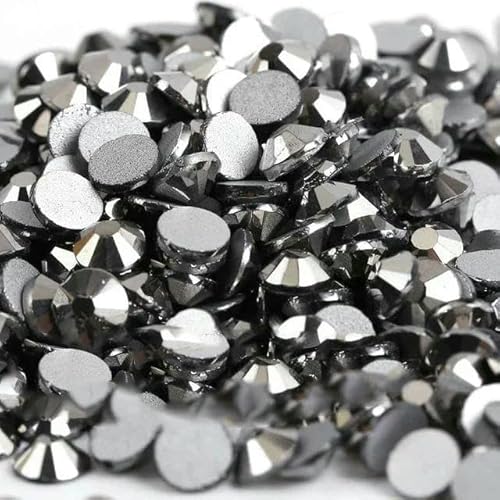 Großpackung SS3-SS30 Flatback Crystal AB Nicht-Hotfix-Strasssteine, transparent, AB-Strass für Nailart-Dekoration, Jet Hematite, SS20, 14400 Stück von YFSHC