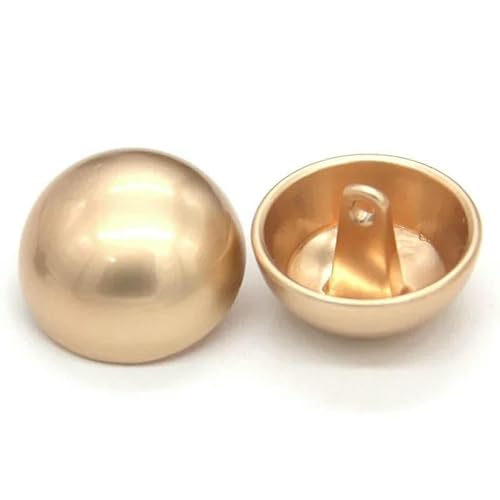 Hochwertige runde Pilz-Metallknöpfe zum Nähen von Damenmänteln, Windjacken, Stricktaschen, kleine, große, handgefertigte Dekoration, Gold, 18 mm, 6 Stück von YFSHC